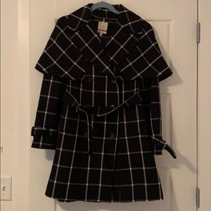 Scandal x the Limited Black and White Plaid Trench